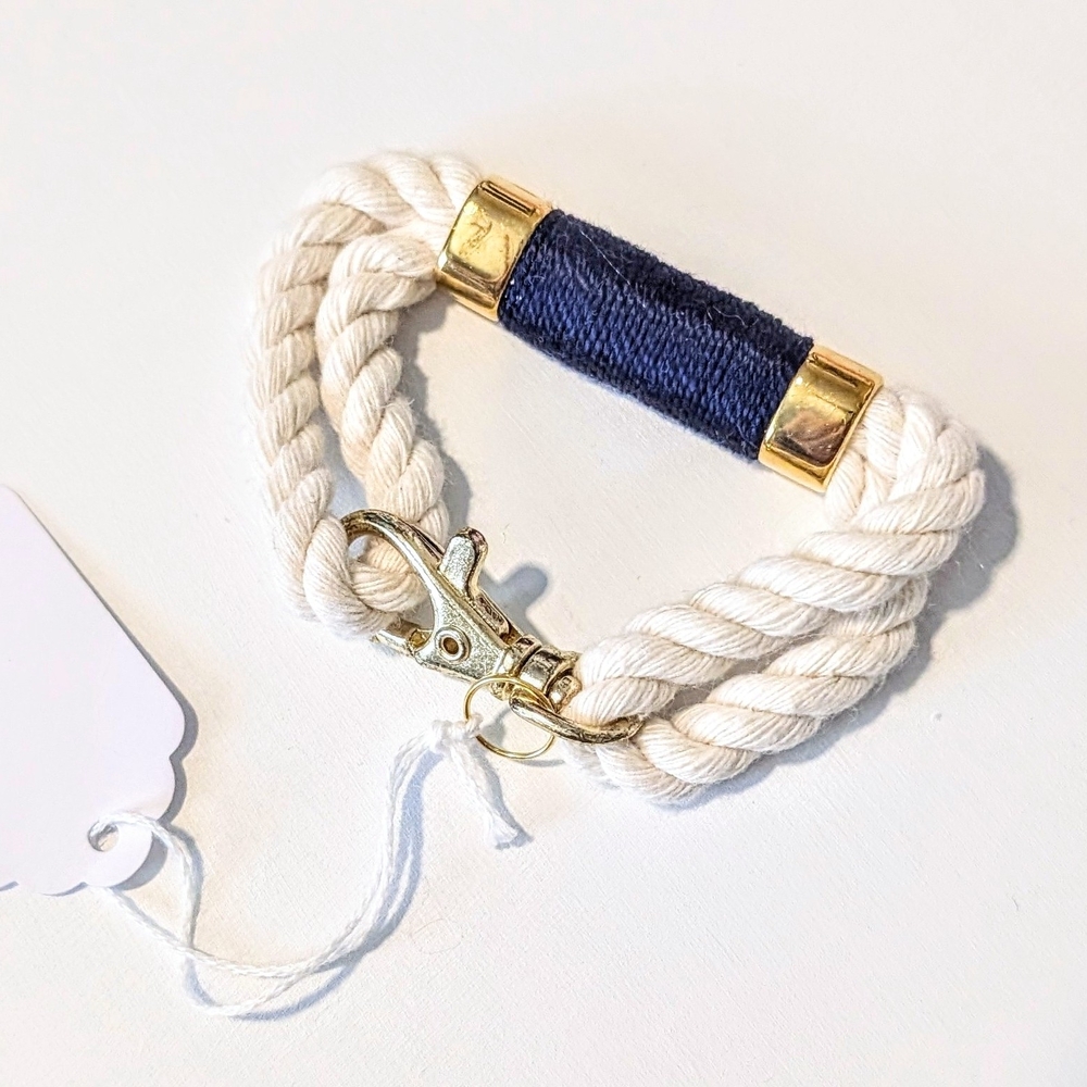 Ivory and Gold Rope Bracelet - Picture 2 of 3